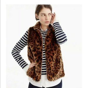 J. Crew Faux Fur Leopard Vest